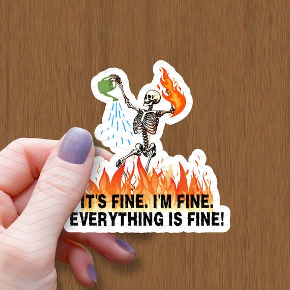  Emotional Dumpster Fire Sticker Funny Meme Die-Cut Waterproof  Vinyl Stickers for Hard Hat Laptop Water Bottle Phone Case Car Girl Boy