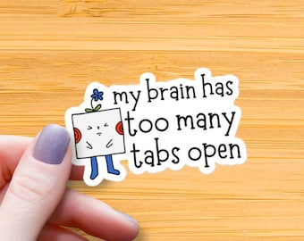 Brain Tabs Glossy Sticker: ADHD Neurodivergent Vinyl Decal