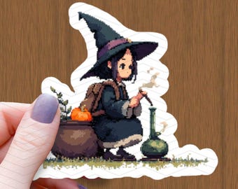 Funny Stoner Witch Vinyl Sticker – Waterproof Laptop Decal