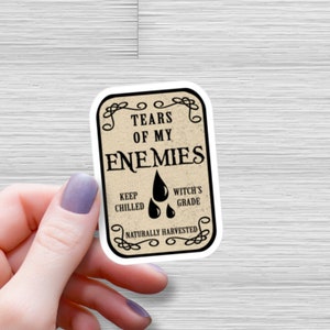 Tears of My Enemies Waterproof Glossy Sticker, Witchy Sticker, RPG Gamer Sticker, Pagan Sticker, Gift for Gamer Girl, Gift for Gamer Friend