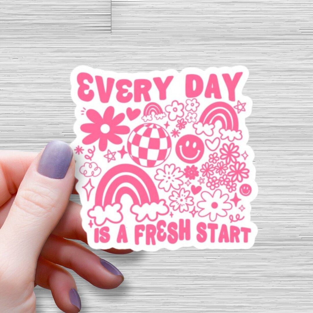 Sent Start Sticker Fresh Start Vinyl Sticker: Waterproof Glossy Decal - Etsy