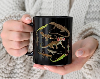 Eidechse Kaffeebecher: Reptilien Liebhaber Geschenk, Cottagecore Teetasse