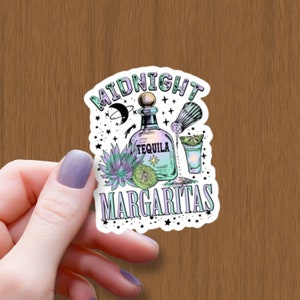 Midnight Margaritas Aufkleber: Witchy Halloween Tequila Vinyl-Aufkleber
