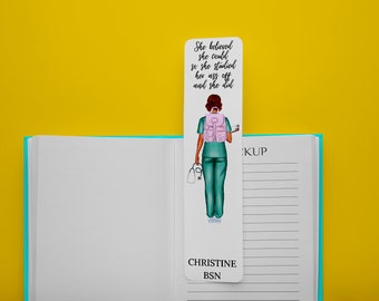 Personalized Nurse Bookmark: Laminated Book Lover Gift