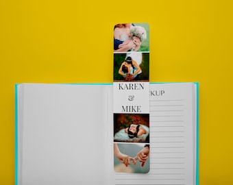 Marcapáginas personalizado con foto, Marcapáginas laminado personalizado, Regalo de boda