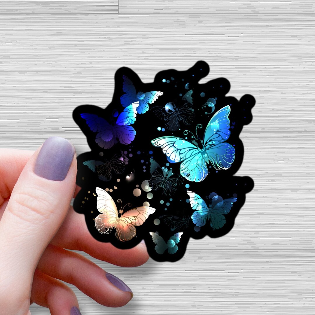 Glowing Butterfly Sticker: Waterproof Glossy Vinyl Decal - Etsy