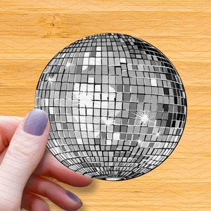 Disco Ball pegatina brillante impermeable, pegatina de vinilo Disco Ball, pegatina amante de la discoteca, calcomanía de fiesta de baile, regalo para él, ella, regalo de mejor amigo