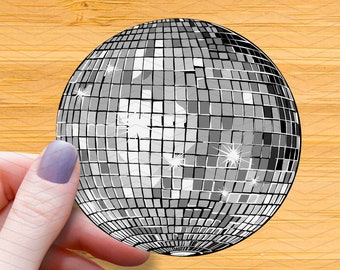 Disco Ball Waterproof Glossy Vinyl Sticker: Dance Party Decor