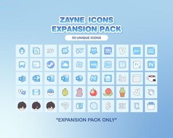 Zayne-inspirerade appikoner expansionspaket, iOS och Android (digital nedladdning)