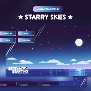 Starry Skies | Steven Universe Inspired | Animated Stream Overlay pack (V-Tuber friendly)