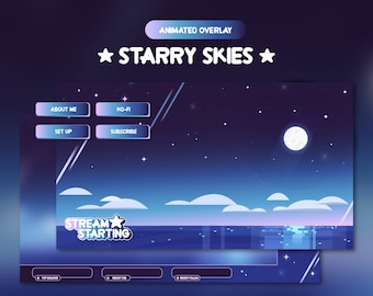 Starry Skies | Steven Universe Inspired | Animated Stream Overlay pack (V-Tuber friendly)