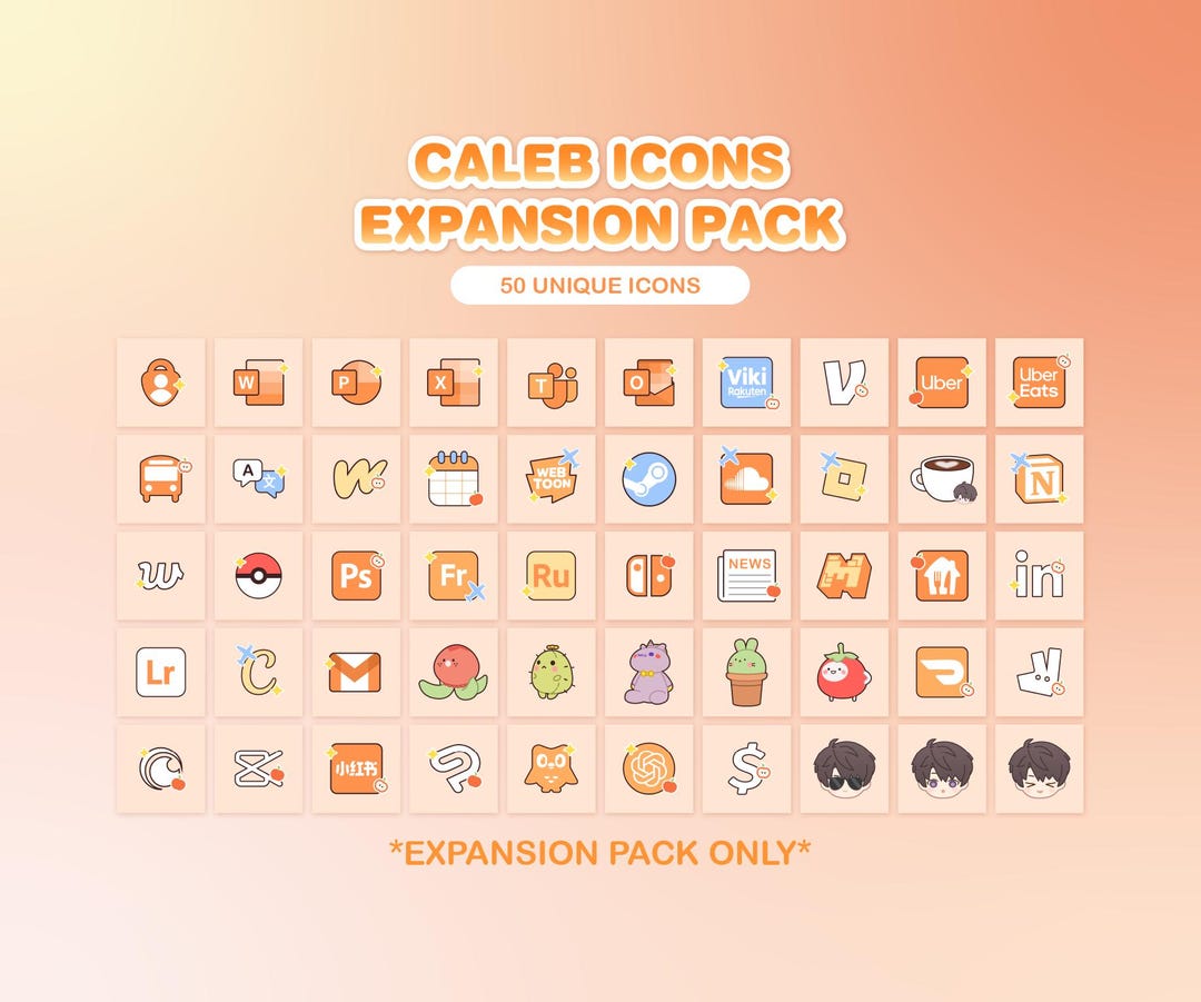 Caleb Inspired App Icons Expansion Pack, Ios & Android (digital ...