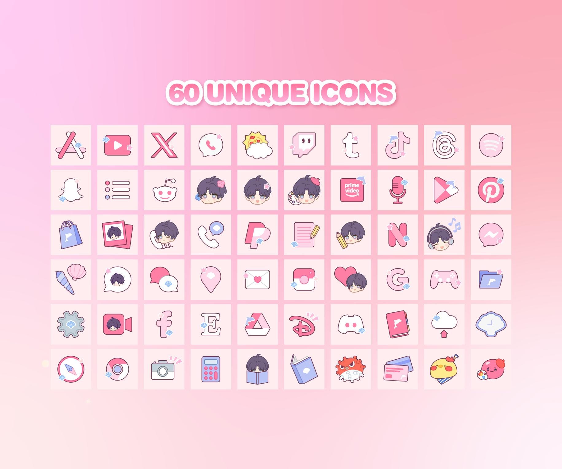 Rafayel Inspired App Icons, Ios + Android Icon Pack (digital Download ...