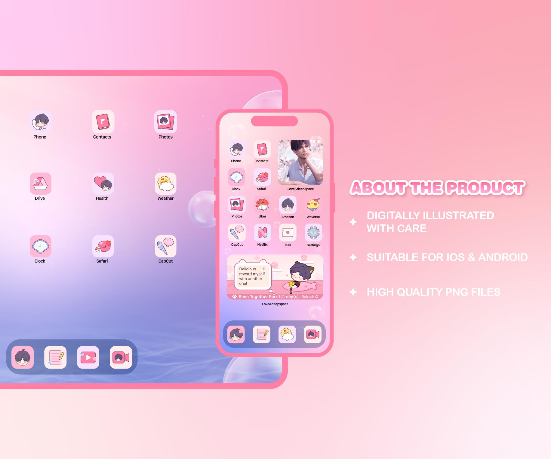 Rafayel Inspired App Icons, Ios + Android Icon Pack (digital Download ...