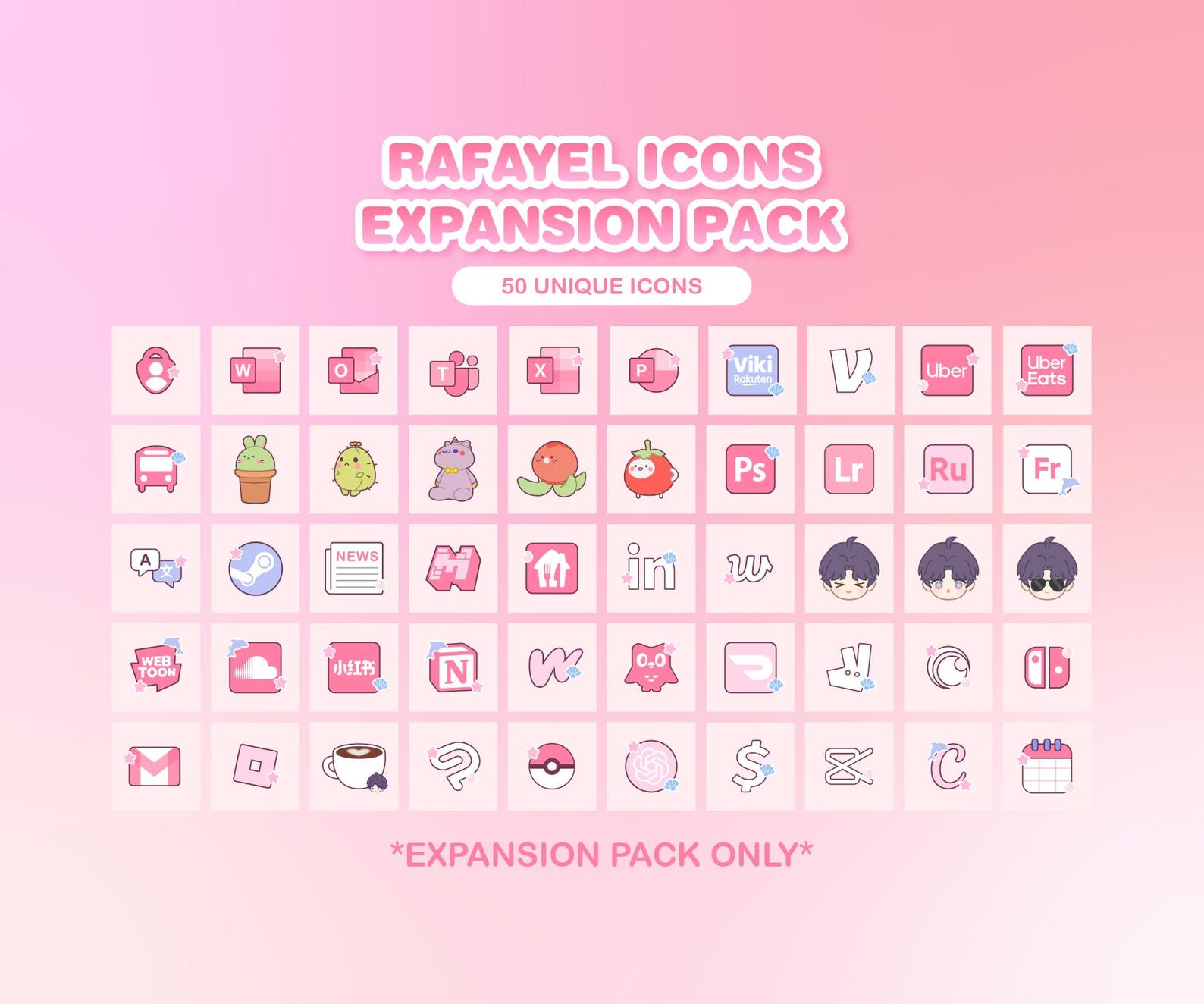 Rafayel Inspired App Icons Expansion Pack, Ios & Android (digital ...