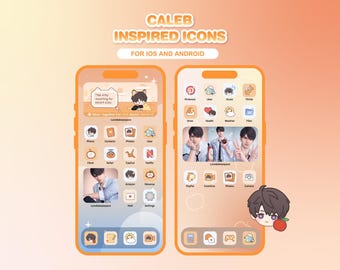 Caleb Inspired Icons, Cute icons, iOS and Android app icons, Aesthetic Icon pack, Otome, Anime