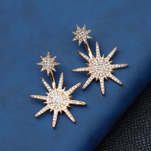 Shooting Star Dangle Earrings / Stars Asterisk Earrings / Gold - Etsy
