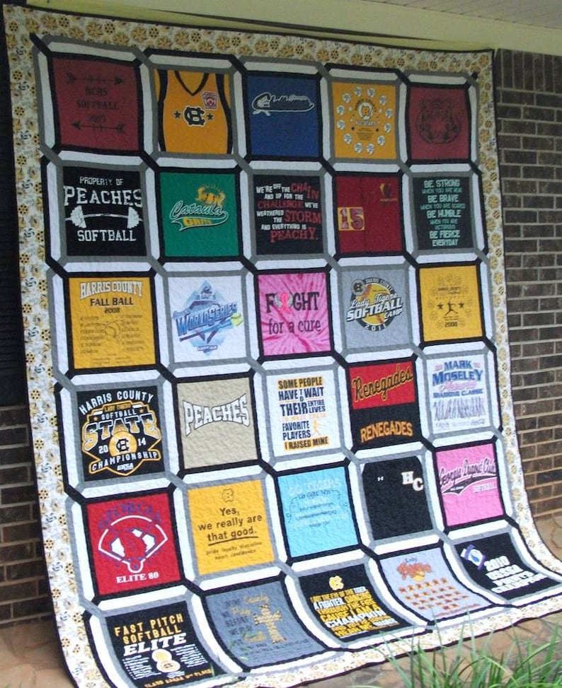 Customized TShirt Quilts with borders and sashing Etsy