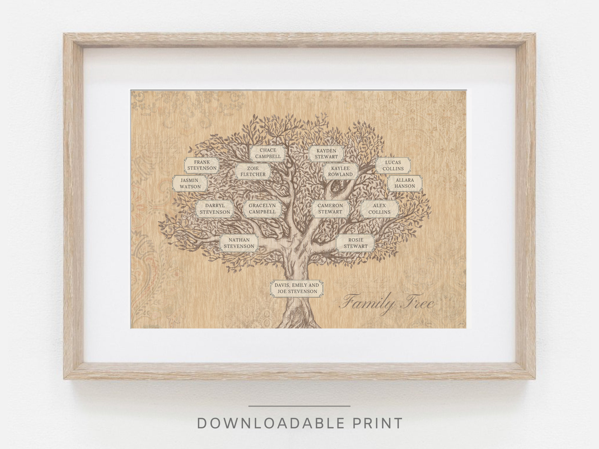 4 Generation Family Tree Template A4 Size, PDF and JPG Files, Instant ...