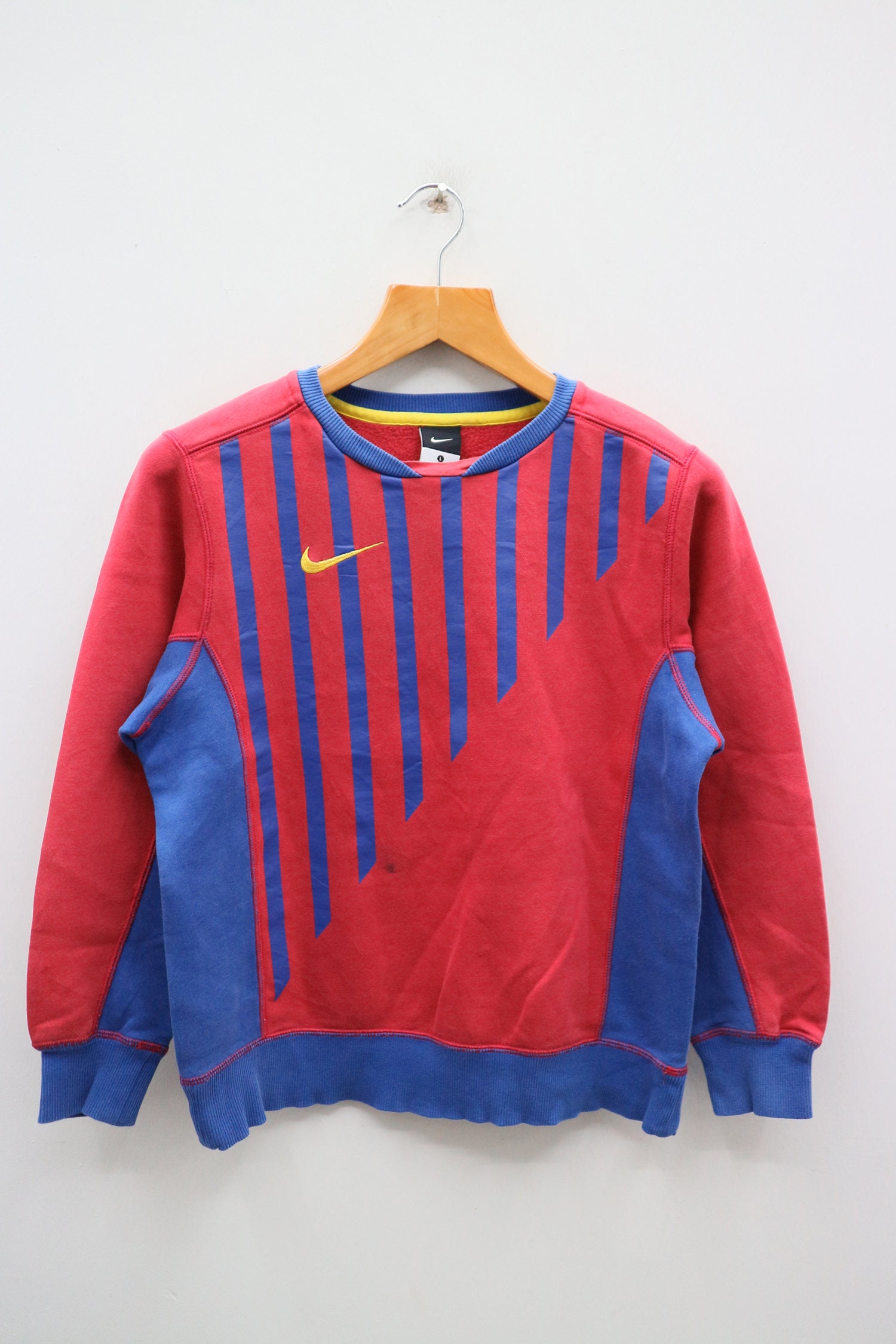 Vintage NIKE Small Logo Sportswear Red Pullover Sweater | Etsy