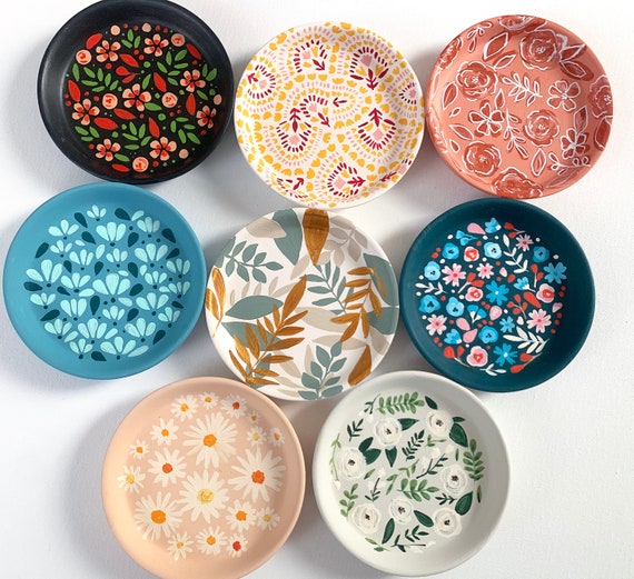 Colorful Ceramic Trinket Dishes Handmade