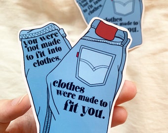 Sticker Body Positivity Jeans: zelfliefde laptopsticker
