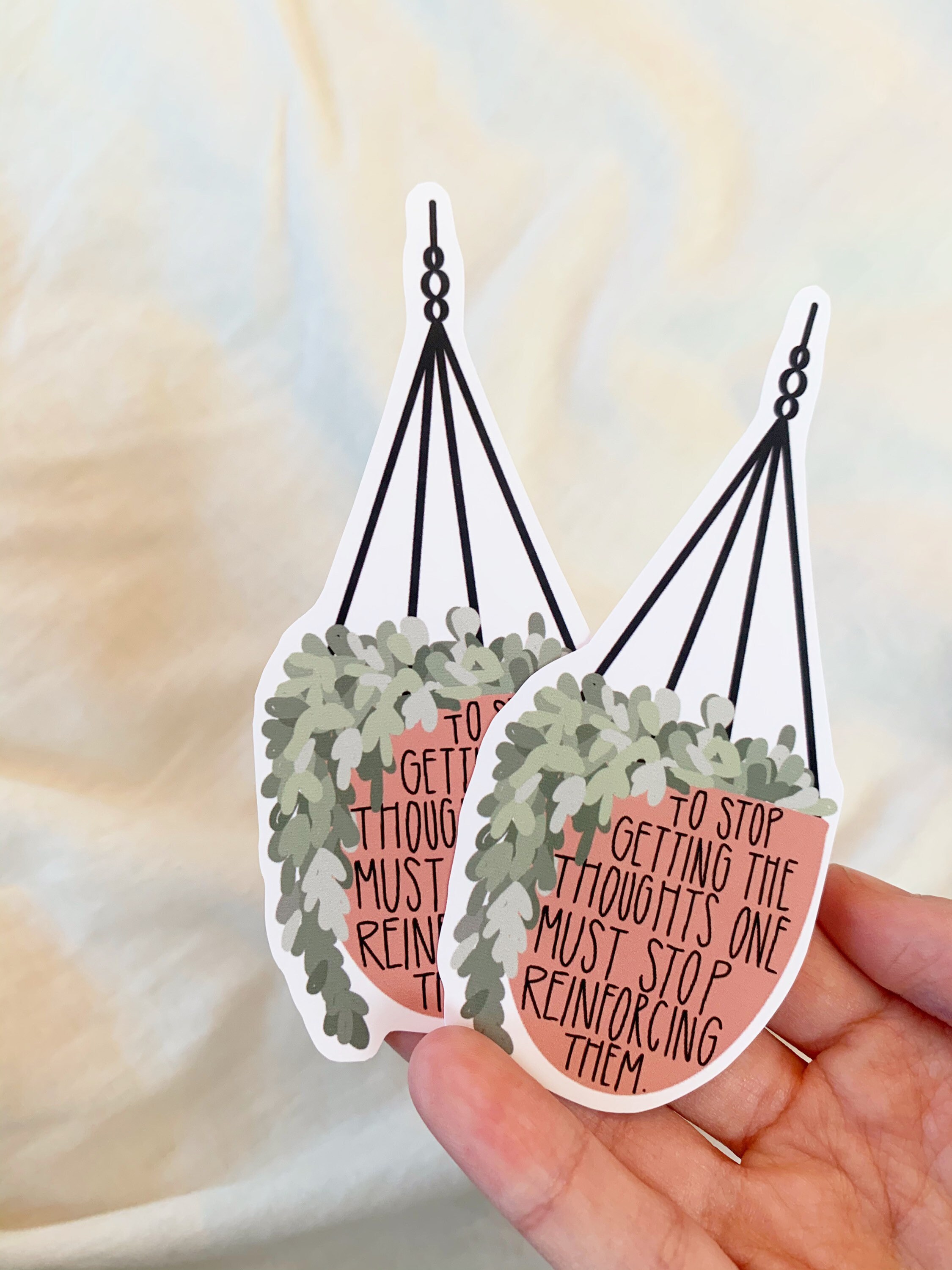 Hanging Plant Quote Sticker Mental Health Quote Plant Etsy