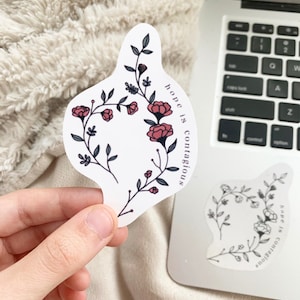colored NEDA floral sticker,eating disorder recovery,ed recovery,laptop sticker,neda symbol,ed recovery quote,gifts,anorexia recovery,binge