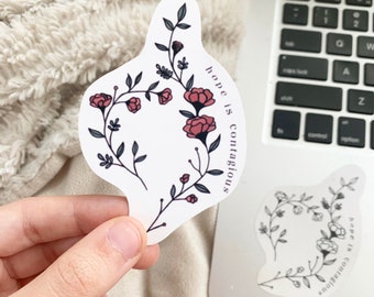 colored NEDA floral sticker,eating disorder recovery,ed recovery,laptop sticker,neda symbol,ed recovery quote,gifts,anorexia recovery,binge