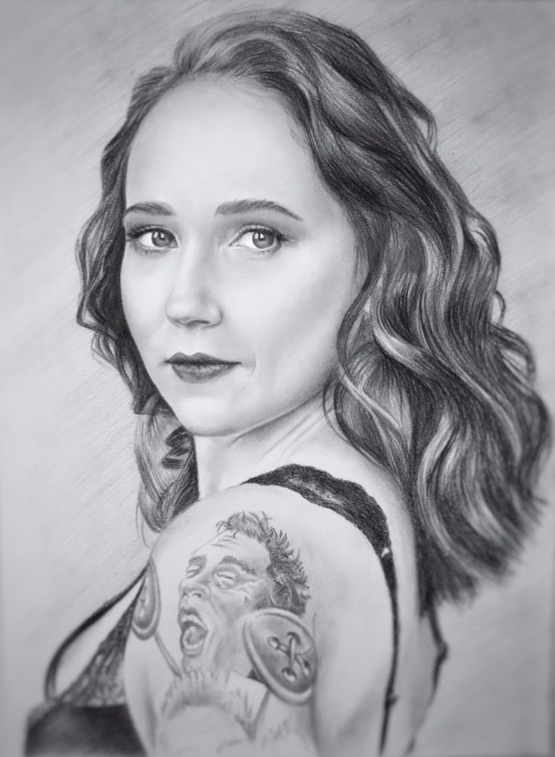 Pencil Sketch From Photo Realistic Commission Drawing Hand Etsy