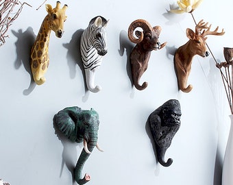 safari animal wall hooks
