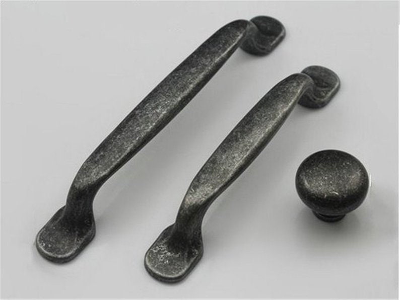 3 75 5 Rustic Pewter Cabinet Pulls Ancient Etsy
