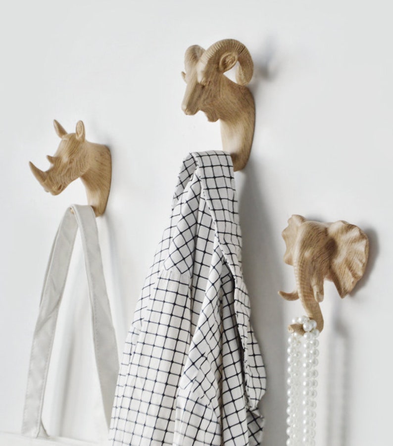 Modern Wall Hooks Animal Decorative Wall Hooks Handmade Coat Etsy