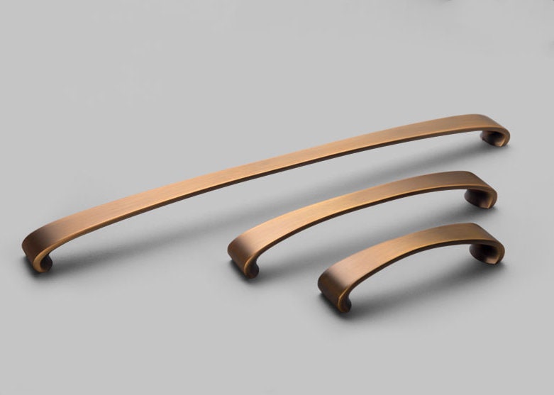 Extra Long Antique Brass Closet Handle Kitchen Pull Etsy