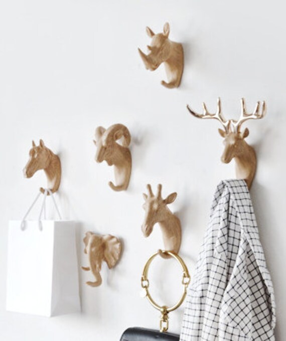 Modern Wall Hooks Animal Decorative Wall Hooks Handmade Coat Etsy