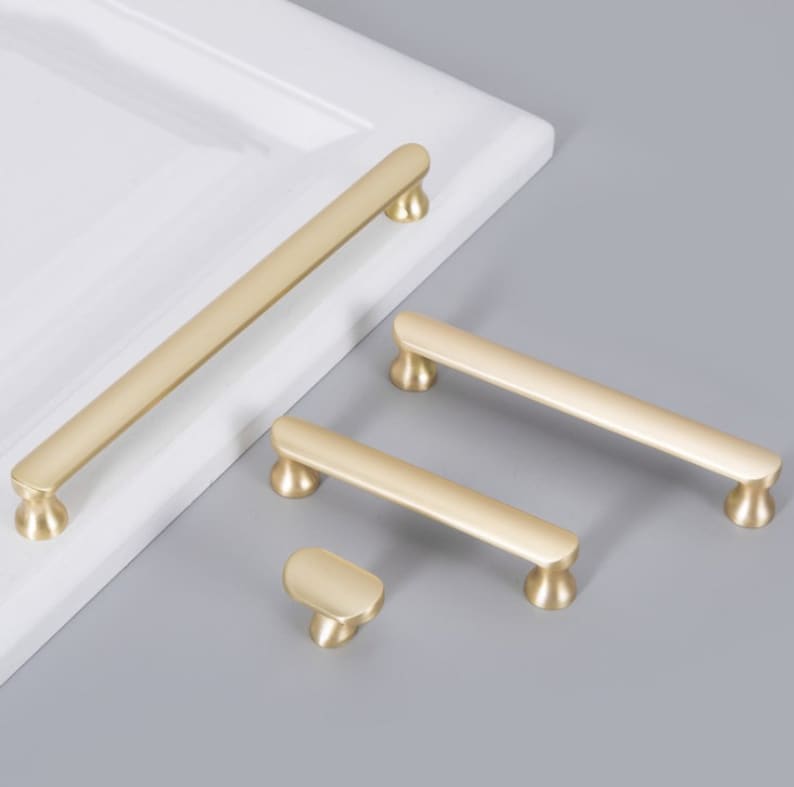 Simple Round Wardrobe Handles Gold Drawer Pulls Knobs Black Etsy