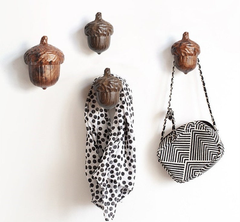 Ganchos de pared modernos bellotas decorativos ganchos de | Etsy