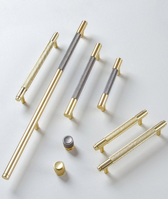 Extended Type Modern Brass Bar Pulls T Cabinet Door Knobs Etsy