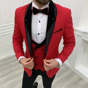 Red black coat online