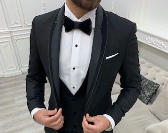 Men Suits Navy 3 Piece Slim Fit One Button Wedding Groom Party - Etsy
