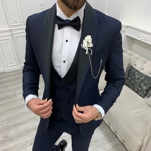 Men Suits Wedding Suit 3 Piece Suits Prom Suits, Slim Fit Shawl