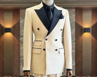 Blazer Uomo Slim Fit Beige - Giacca Elegante Vintage Per Matrimoni E Eventi Formali - Foto 10