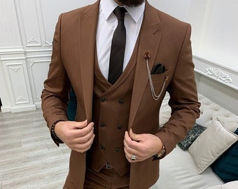 Brown Suit - Etsy