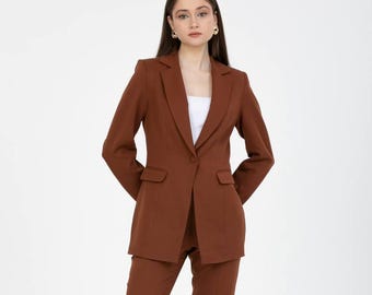 Maßgeschneiderte Blazer & Hose Set | Damen Professioneller Anzug