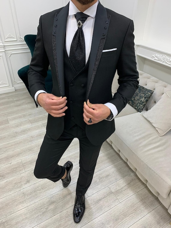 Single button shop coat pant