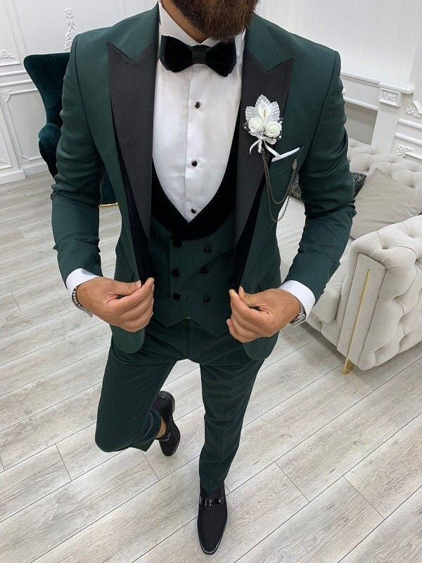 Green Tuxedo Vest Etsy