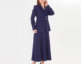 Ensemble blazer jupe midi pour femme | Costume de sport deux pièces élégant - GENT WITH