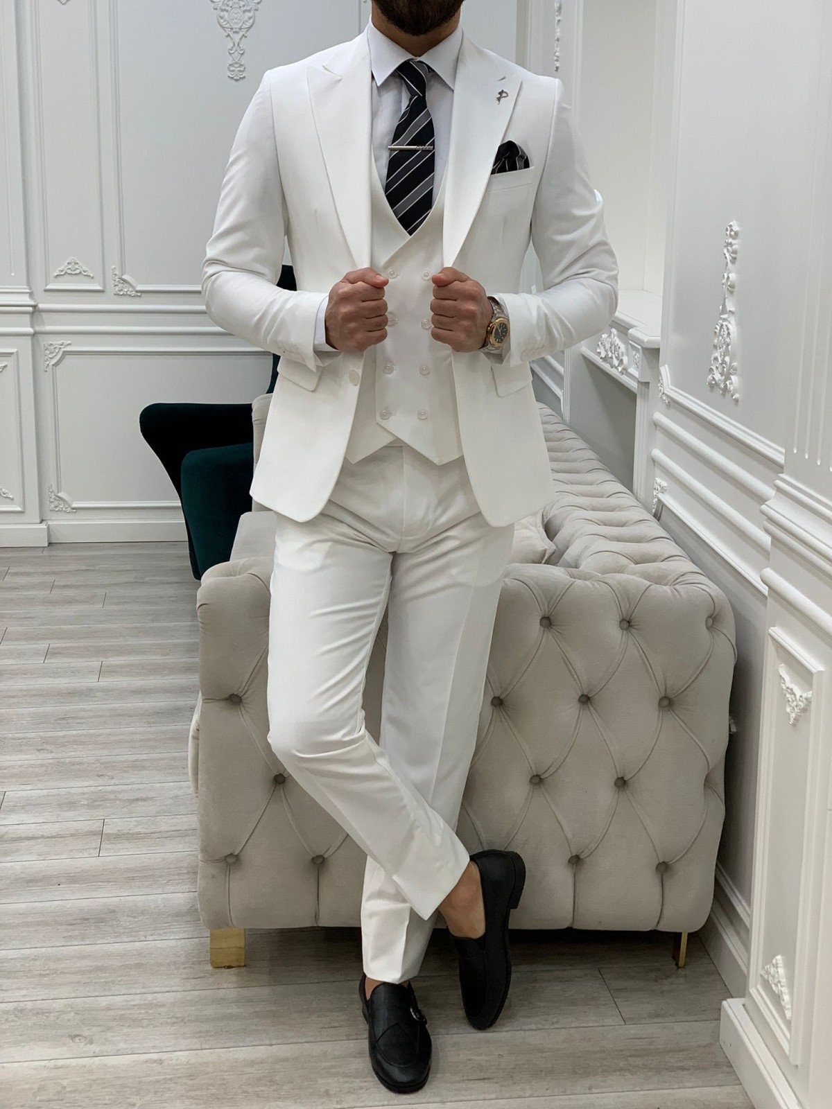 UNISEX STYLIST SUIT JACKET / white