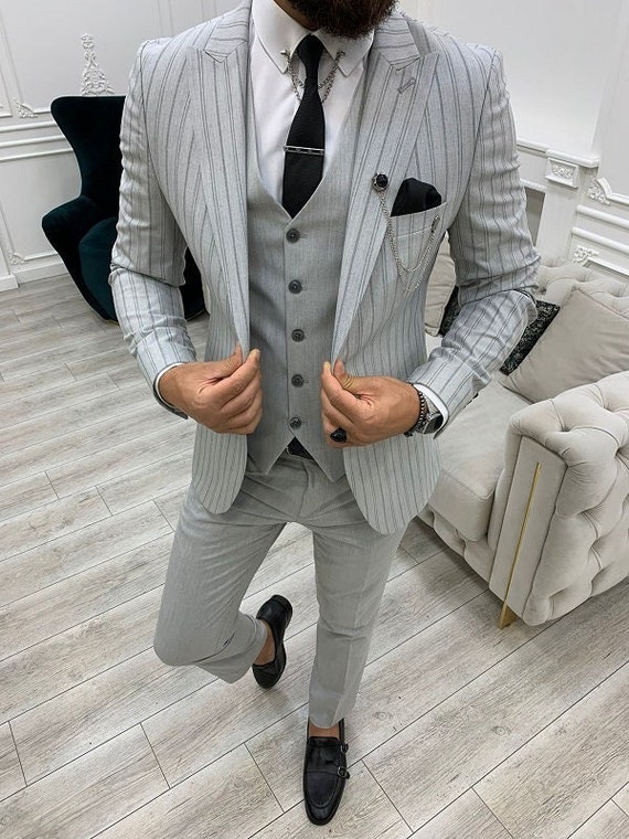 Buy MEN WEDDING DRESS Men Gray Suit Men Suit Engagement Party Suit Slim Fit Suit  Men Stylish Suit Men Wedding Gift Suit for Gift Online in India - Etsy