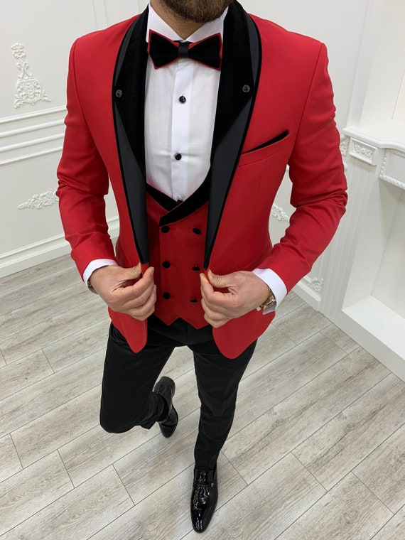 PAISLEY - Red 3 Piece Dinner Suit & Tuxedo | Jack Martin – Jack Martin  Menswear